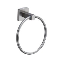 Stainless steel brushed bathroom towel ring rack bathroom hardware square single shelf kitchen bathroom wall hanging supplies