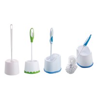 2019 Factory price plastic cleaning toilet brush set strong double hockey WC bathroom clean silicone toilet brush with holder