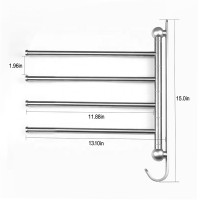 Brushed Finish Stainless Steel Wall Mounted Towel Swivel Rack Holder Hanger Storage for Bathroom Kitchen