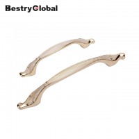 BestryGlobal 96mm Zinc Alloy Bended American Classic Furniture  Plated Handles Shell Color Pull  Cabinet Hardware Handle